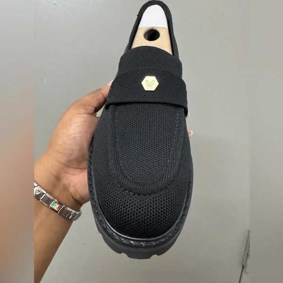 VIVAIA Francesca Knit Platform Chunky Heel Loafers size 39.5 - Picture 5 of 9